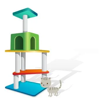 Illustration of cat tower, with white background vector-eps Stock-Illustration