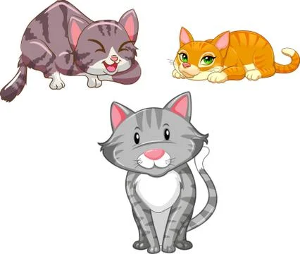 Illustration of cats, with white background vector-eps Illustrazione stock