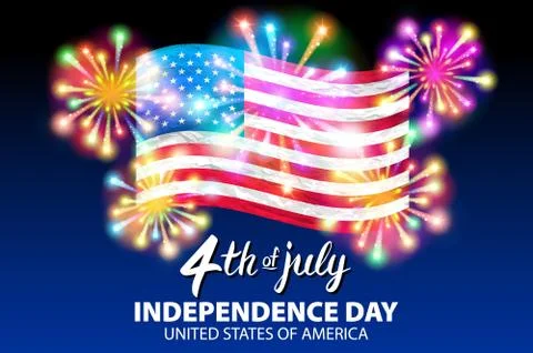 Illustration of a celebrating Independence Day Vector Poster. 4th of July Let Stock Illustration