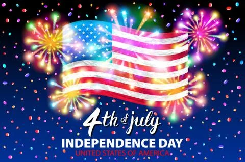 Illustration of a celebrating Independence Day Vector Poster. 4th of July Let Stock Illustration