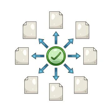 Illustration of Centralized data processing Stock Illustration