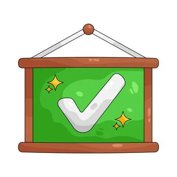 Illustration of chalkboard with a checkmark Stock-Illustration