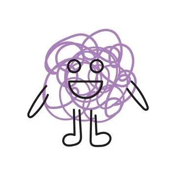 Illustration character with scribble unique design abstract Stock Illustration