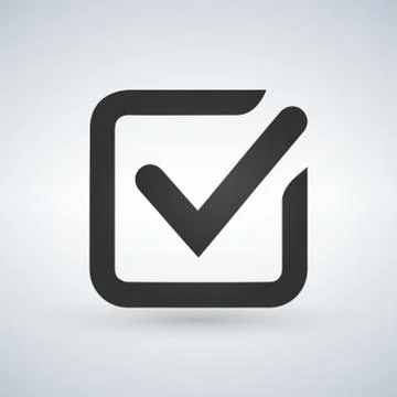 Illustration of check mark icon in square, vector illustration Stock Illustration