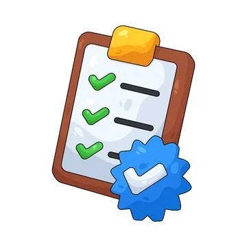Illustration of checklist with a completed task 스톡 일러스트