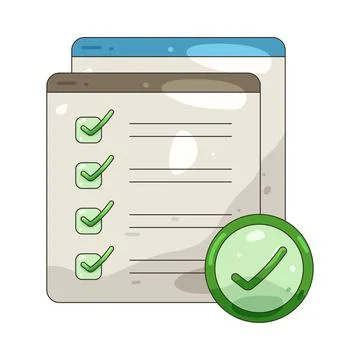 Illustration of checklist with completed tasks 스톡 일러스트
