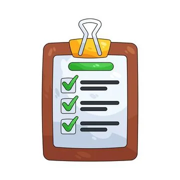 Illustration of checklist with completed tasks 스톡 일러스트
