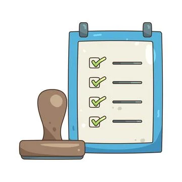 Illustration of checklist with a stamp イラスト素材