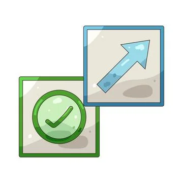 Illustration of checkmark with an arrow イラスト素材