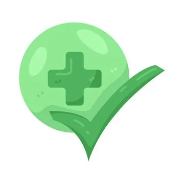 Illustration of Checkmark with plus 스톡 일러스트