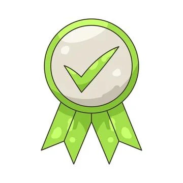 Illustration of checkmark ribbon Stock Illustration