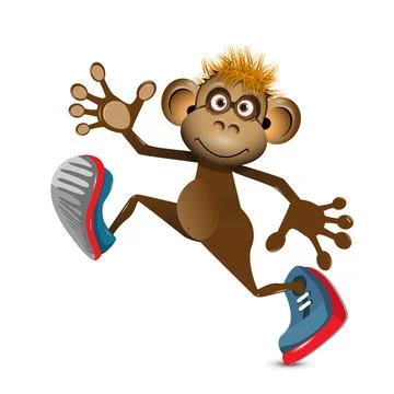 Illustration Cheerful Monkey Stock Illustration