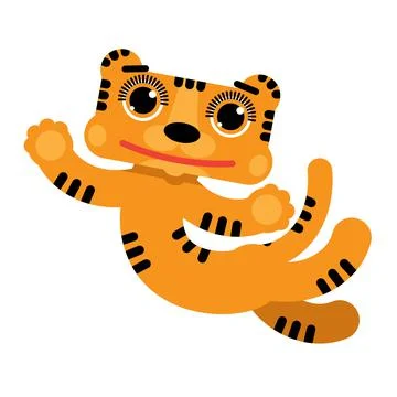 Illustration Cheerful Symbolic Tiger Cub Stock Illustration