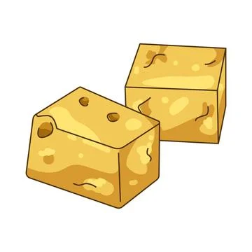 Illustration of cheese cube Stock Illustration