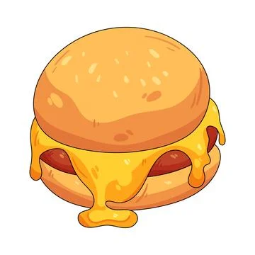 Illustration of cheeseburger with dripping cheese Stock Illustration