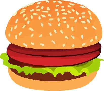 Illustration of a Cheeseburger on a white background. Stock Illustration