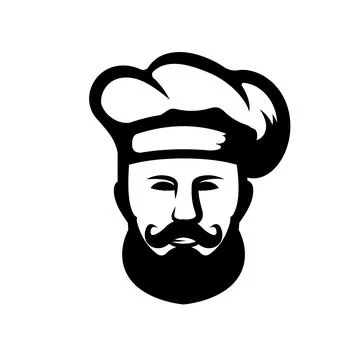 Illustration of a chef in a chef's hat. Illustrazione stock