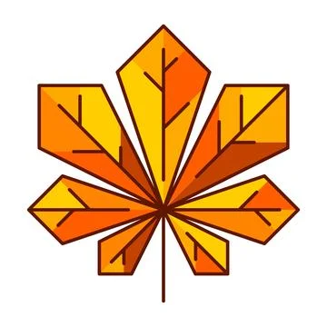Illustration of chestnut leaf. Decorative autumn foliage. Stock Illustration