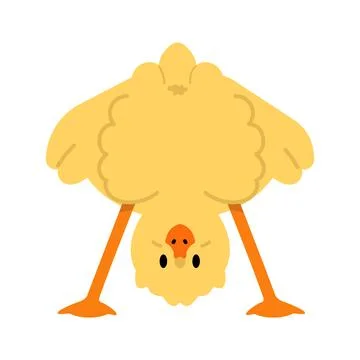 Illustration of Chick Standing Upside Down Stock Illustration