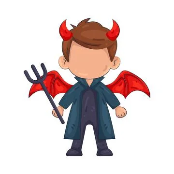 Illustration of Child in Devil Costume イラスト素材