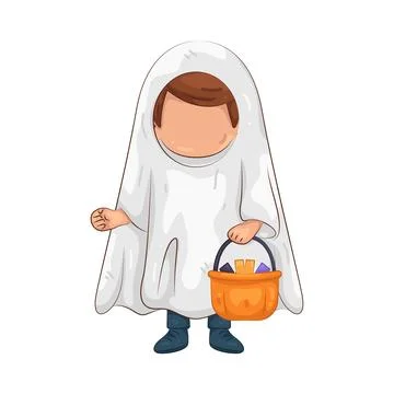 Illustration of Child in Ghost Costume Stock Illustration