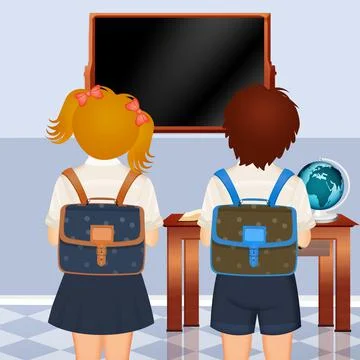 Illustration of children back to school Stock Illustration
