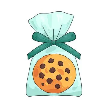 Illustration of chocolate chip cookie in packaging 스톡 일러스트