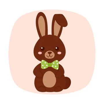 Illustration of a chocolate Easter bunny Stock Illustration