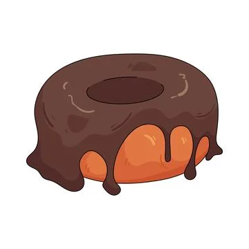 Illustration of chocolate glazed doughnut Stock Illustration