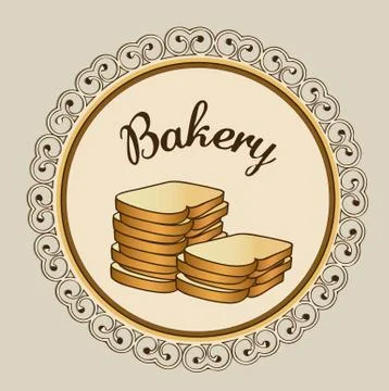 Illustration of chopped bread, bakery icon, vector illustration Stock Illustration