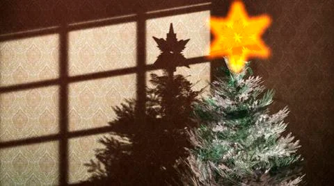 Illustration of Christmas tree with a star Stock Illustration