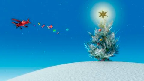 Illustration of Christmas tree with a star Stock Illustration