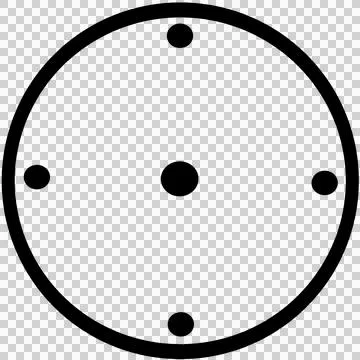 Illustration of a circle with five dots inside in transparent PNG format Stock Illustration