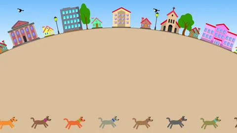 Illustration of a cityscape, a perfect loop 16 seconds Stock Footage 247518458