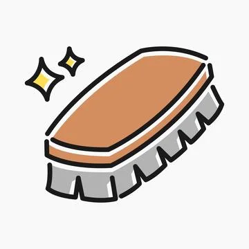 Illustration of a Cleaning Brush with Sparkles Stock Illustration