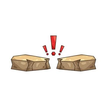 Illustration of Cliff gap warning Stock Illustration