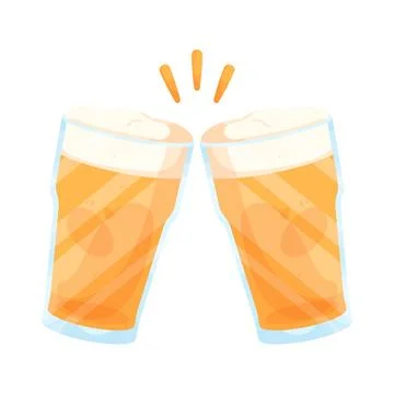 Illustration of clinking beer glasses Stock Illustration