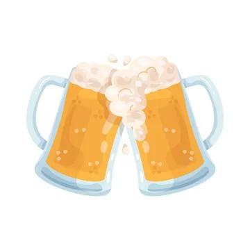 Illustration of clinking beer mugs Stock Illustration
