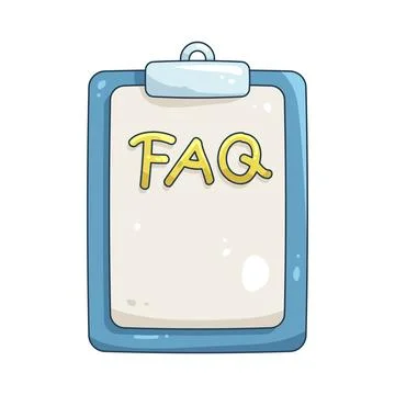 Illustration of clipboard with FAQ text Illustration