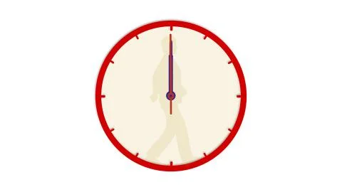 Illustration of clock arrows walking fast clockwise over white background. Time Stock Illustration