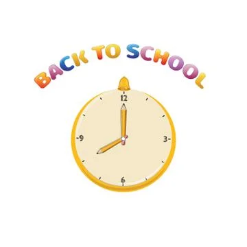 Illustration of clock for back to school Stock Illustration