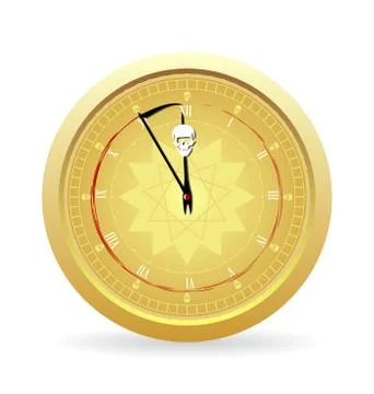 Illustration the clock of the death Stock Illustration