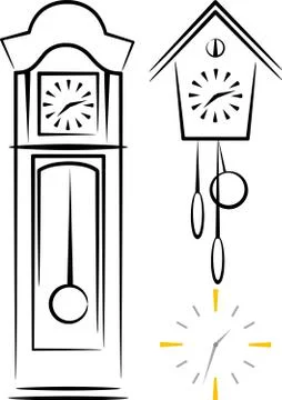 Illustration with clocks Stock Illustration