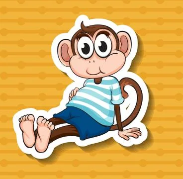 Illustration of a close up monkey Stock Illustration