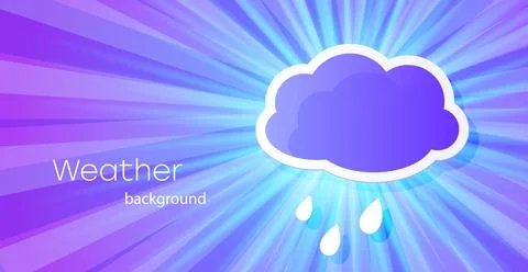 Illustration of cloud and rain on a blue spectral background. Stock Illustration
