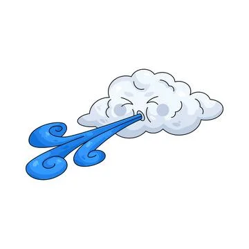 Illustration of cloud blowing wind Stock Illustration