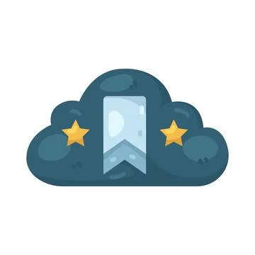 Illustration of cloud bookmark Stock Illustration