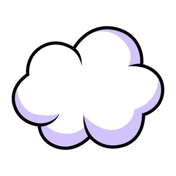 Illustration of cloud. Cartoon cute image of overcast sky. Stock Illustration