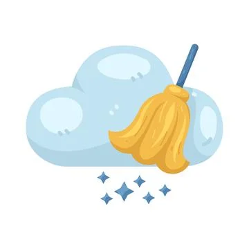 Illustration of Cloud cleanup 스톡 일러스트