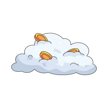Illustration of cloud with coins Stock Illustration